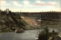 High Bridge and Kentucky River - Fastest Train on Q & C Route crossing Bridge Lexington, KY Postcard Postcard