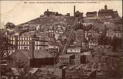 Mt. Adams showing Incline and Rookwood Pottery Postcard