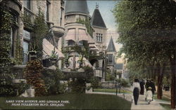 Lake View Avenue and Lincoln Park, near Fullerton Boulevard Chicago, IL Postcard Postcard