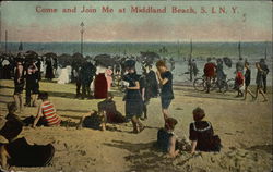 Come and Join Me at Middland Beach Staten Island, NY Postcard Postcard