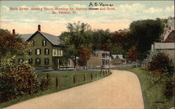 Main Street, looking South, showing So. Vernon House and Store Postcard