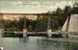 B. & M. R. R. Bridge "Over Sheldons Pond" Postcard