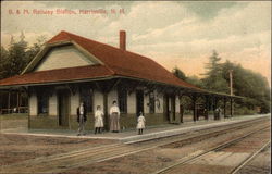 B & M Railway Station Harrisville, NH Postcard Postcard