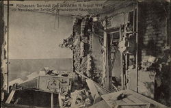 House Battered by French Artillery August 19, 1914 Postcard