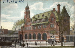 P. Ft. W. & C. R. R. Station, Federal St. North Side Postcard