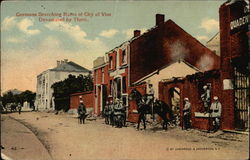 Germans Searching Ruins of City of Vise, Devastated by Them Postcard