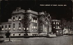 Public Library at Night Postcard