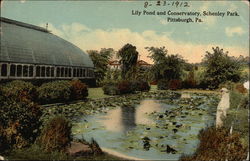 Schenley Park - Lily Pond and Conservatory Pittsburgh, PA Postcard Postcard