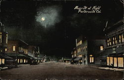 Main Street at Night Porterville, CA Postcard Postcard