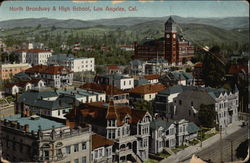 North Broadway & High School Postcard