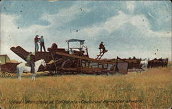 Ranching in California - Combined Harvester at Work Farming Postcard Postcard