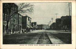 Scene on North Main Street High Point, NC Postcard Postcard