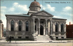 Carnegie Free Library Charlotte, NC Postcard Postcard