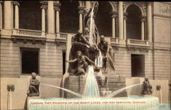 Lorado Taft Fountain of the Great Lakes and Art Institute Chicago, IL Postcard Postcard