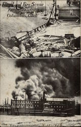 Flood and Fire Scene, Factory District Columbus, OH Postcard Postcard