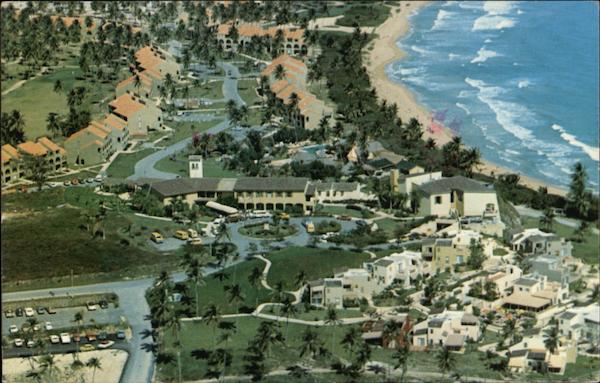 Aerial View of Town and Coast Palmas del Mar, PR Puerto Rico