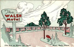 The Walsh Motel Minot, ND Postcard Postcard