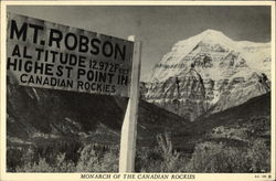 Mt. Robson Canadian Rockies, AB Canada Alberta Postcard Postcard