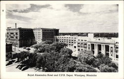 Royal Alexandra Hotel and C.P.R. Station Winnipeg, MB Canada Manitoba Postcard Postcard