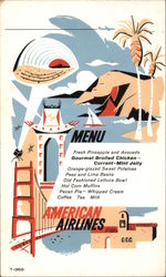 American Airlines menu Postcard