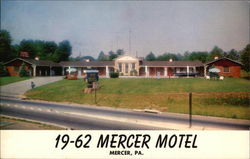 19-62 Mercer Motel Pennsylvania Postcard Postcard