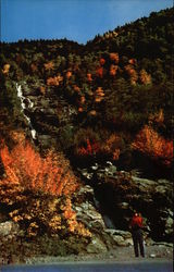 Silver Cascade in Crawford Notch Postcard