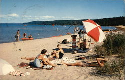 Congregational Assembly Private Beach at Pilgrim Frankfort, MI Postcard Postcard