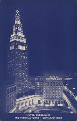 Hotel Cleveland and Terminal Tower Ohio Postcard Postcard