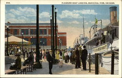 Pleasure Boat Landing, Municipal Pier Chicago, IL Postcard Postcard