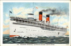 SS "Theodore Roosevelt" Boats, Ships Postcard Postcard