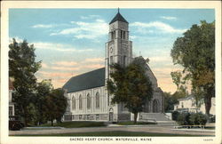 Sacred Heart Church Waterville, ME Postcard Postcard