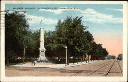 Soldiers' Monument in Fountain Park Postcard