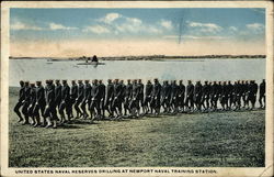 United States Naval Reserves Drilling At Newport Naval Training Station Navy Postcard Postcard