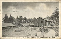 Offecers' headquarters, 301st US Infantry, Camp Devens Postcard