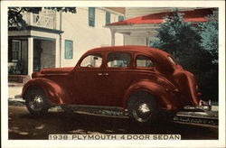 1938 Plymouth 4 Door Sedan Cars Postcard Postcard