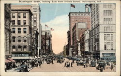 Washington Street looking East from Illinois Street Indianapolis, IN Postcard Postcard