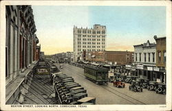 Beaton Street, Looking North Corsicana, TX Postcard Postcard