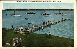 Bathing Beach, Cayuga Lake State Park Postcard