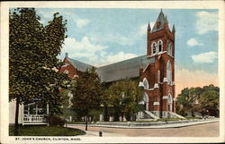 St. John's Church Clinton, MA Postcard Postcard