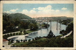 View Looking North from Wachusett Dam Clinton, MA Postcard Postcard