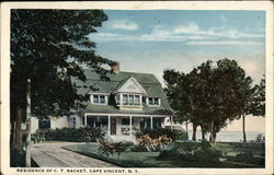 Residence of C.T. Sacket Postcard