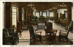 Lobby, The New Iroquois, Ocean End of South Carolina Ave Atlantic City, NJ Postcard Postcard