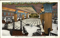 Via Lago Cafe' - The Beauty Spot of America - 837 Wilson Ave by the Lake Postcard