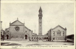 Second Baptist Church, Kingshighway and McPherson St. Louis, MO Postcard Postcard