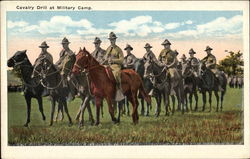 Cavalry Drill at Military Camp Postcard