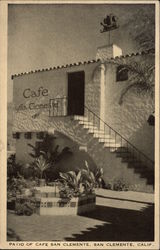 Patio of Cafe San Clemente Postcard