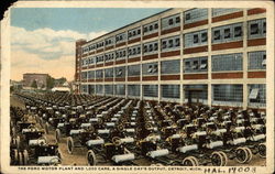 The Ford Motor Plant and 1,000 cars, a single day's output Detroit, MI Postcard Postcard