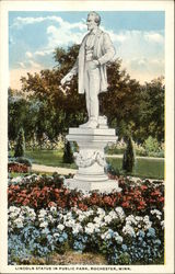 Lincoln Statue in Public Park Rochester, MN Postcard Postcard