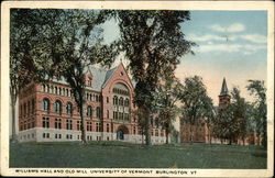 Williams Hall and Old Mill, University of Vermont Burlington, VT Postcard Postcard