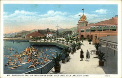 Portion of Saltair Pavilion on Great Salt Lake Salt Lake City, UT Postcard Postcard